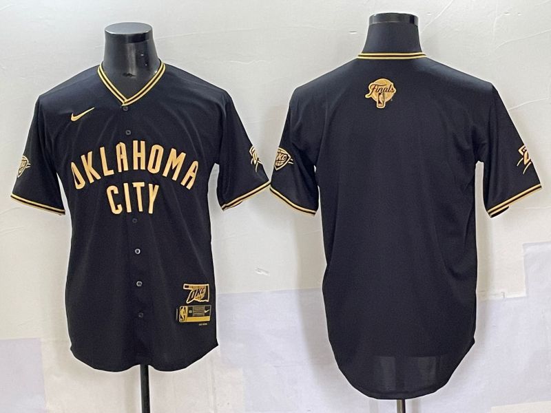 Men 2025 Oklahoma City Thunder Blank Black Joint Name Nike NBA Jersey style 10->oklahoma city thunder->NBA Jersey